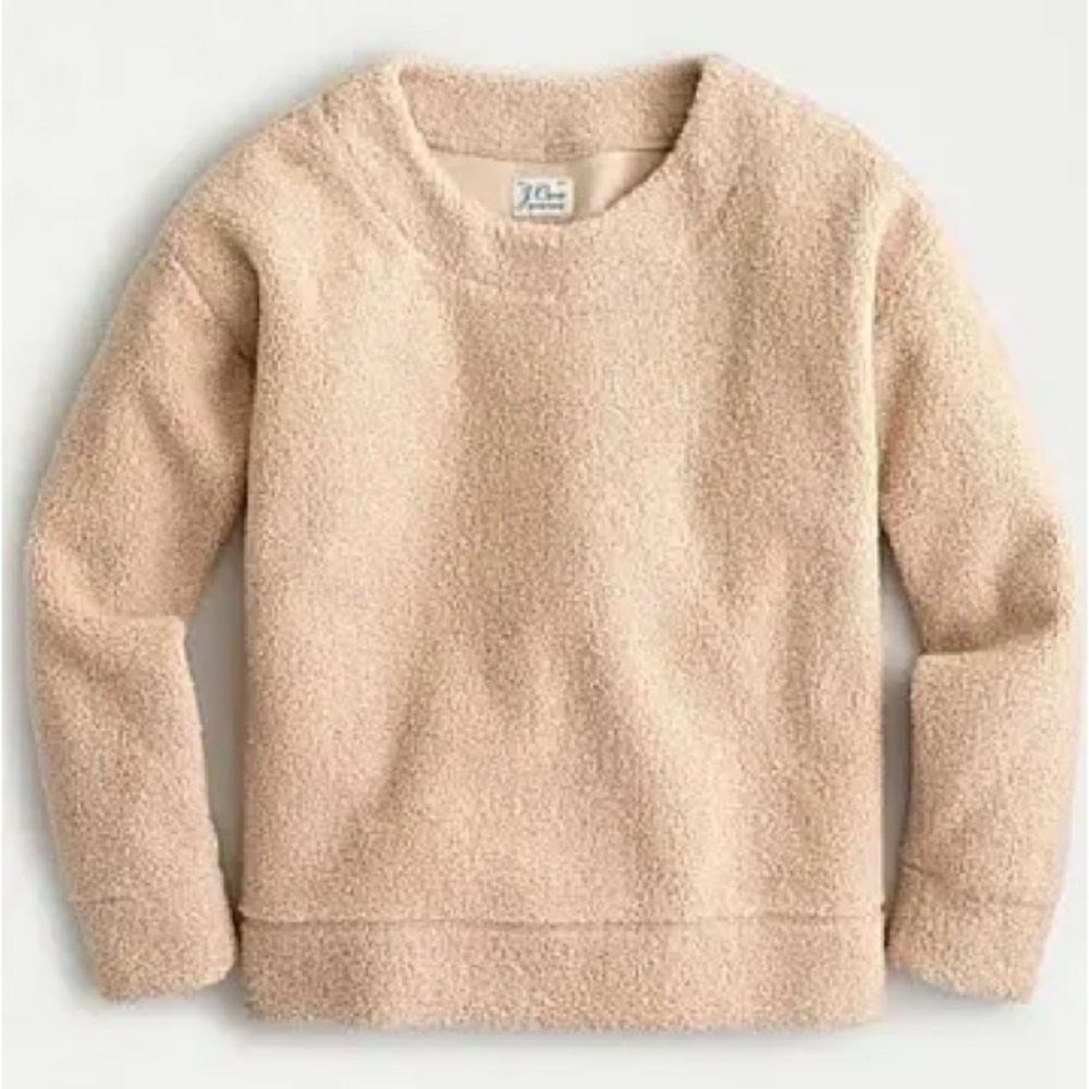 J. Crew Teddy Cropped Sherpa Pullover Sweatshirt